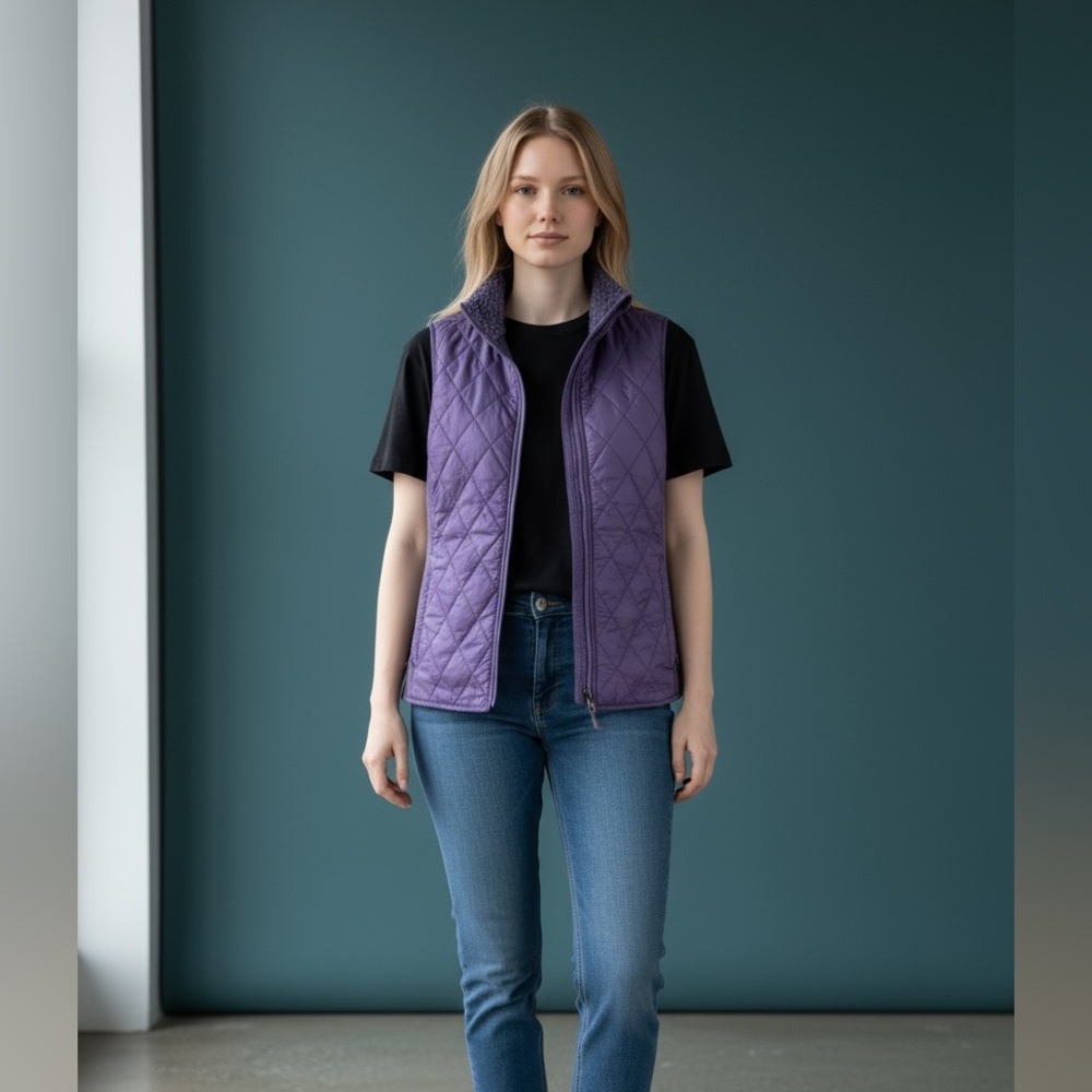 L.L. Bean Violet Quilted Vest. Size XS